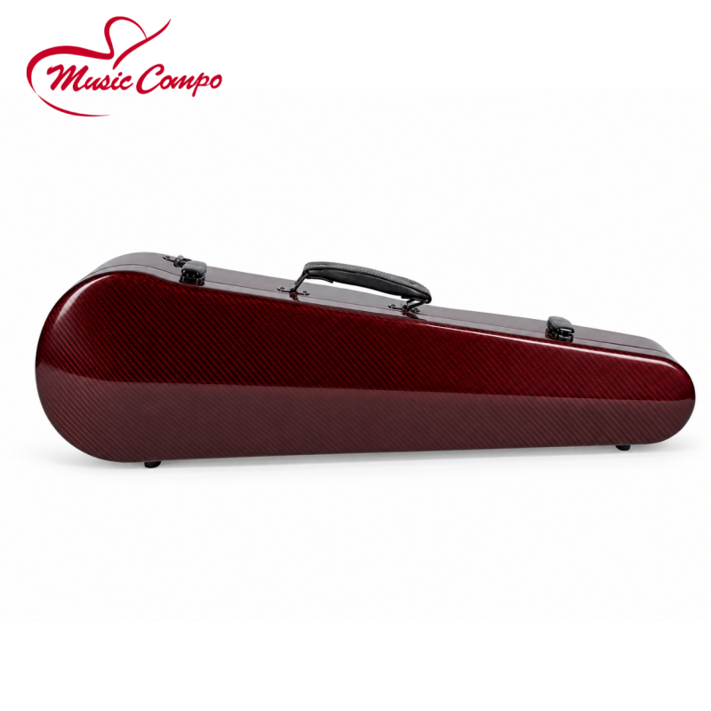 Carbon Fiber 4/4 Violin Case with Reinforced Rim (3KT Red)
